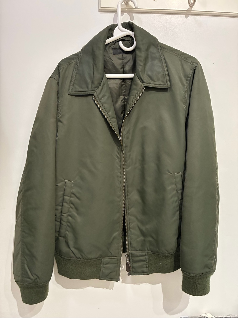 Uniqlo Men's Olive Green Harrington Jacket - Size M